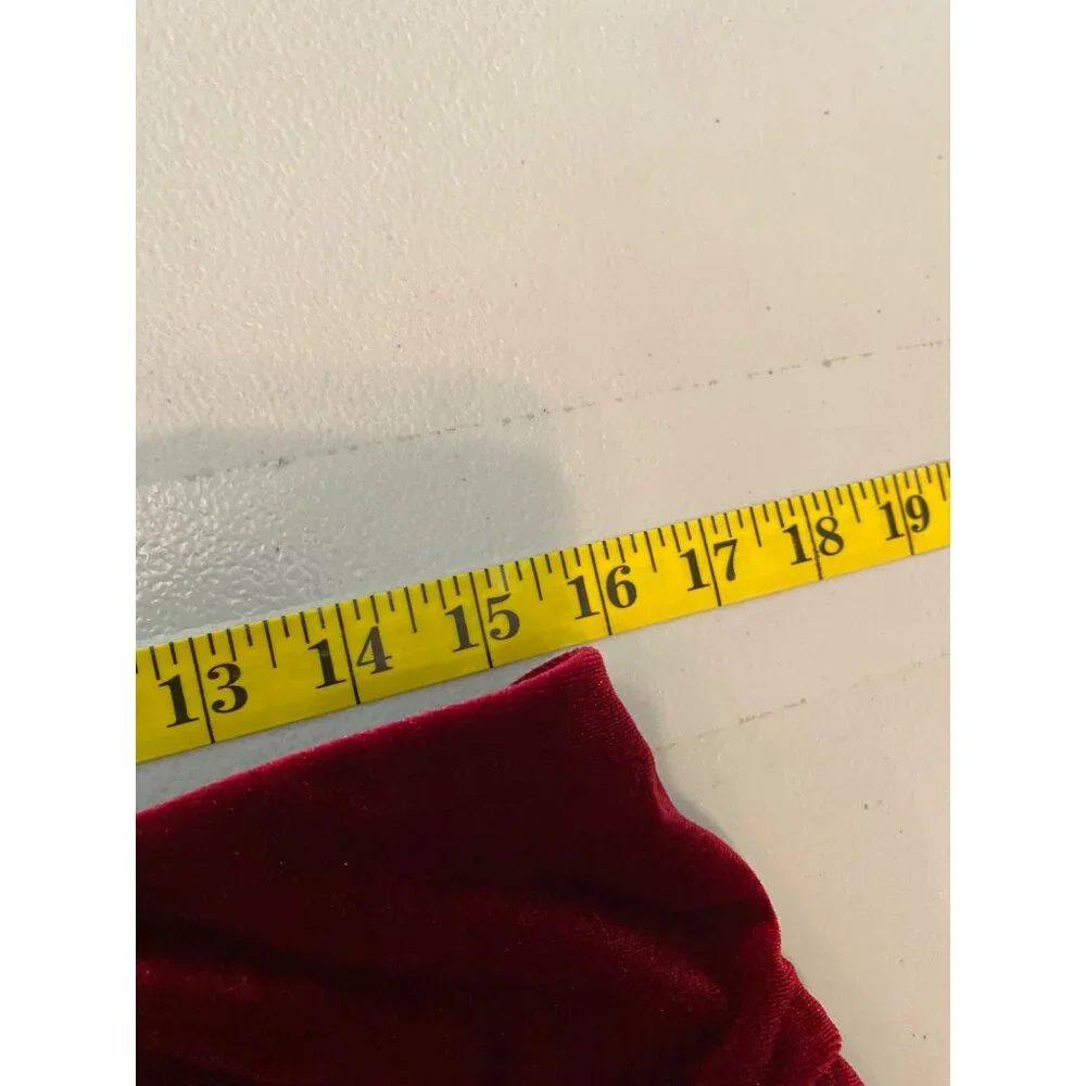 Red Velvet Asymmetrical Midi Skirt Large - Picture 6 of 7